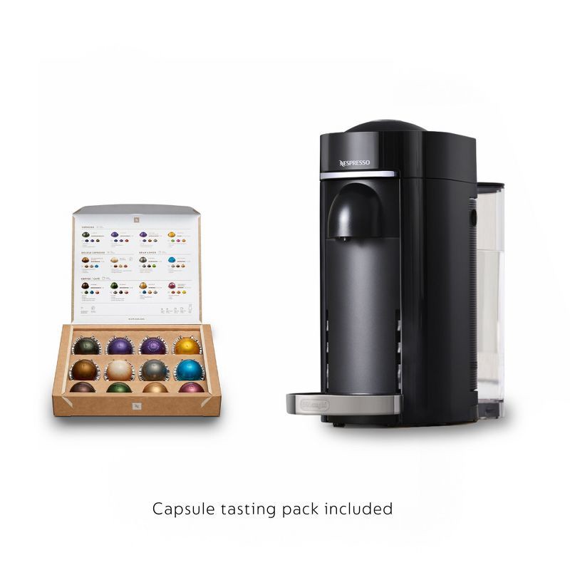 slide 3 of 11, Nespresso Vertuo Plus Deluxe Espresso and Coffee maker Bundle: Piano Black, 12 Capsules, Removable Water Reservoir, 12 ct