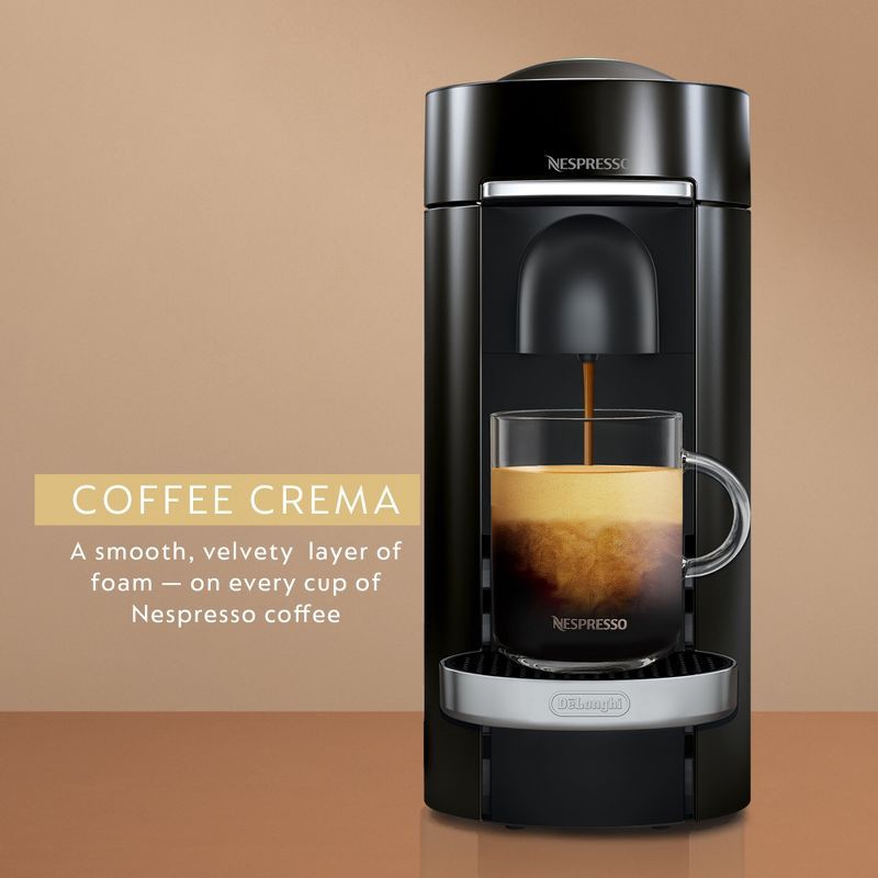 slide 9 of 11, Nespresso Vertuo Plus Deluxe Espresso and Coffee maker Bundle: Piano Black, 12 Capsules, Removable Water Reservoir, 12 ct