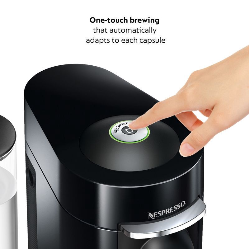 slide 10 of 11, Nespresso Vertuo Plus Deluxe Espresso and Coffee maker Bundle: Piano Black, 12 Capsules, Removable Water Reservoir, 12 ct