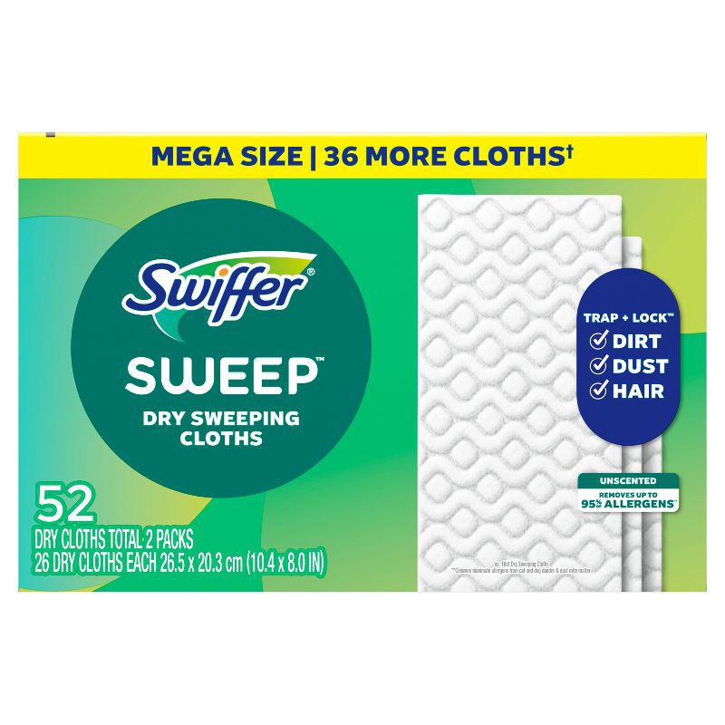 slide 12 of 12, Swiffer Sweeper Dry Sweeping Cloths - Unscented - 52ct, 52 ct