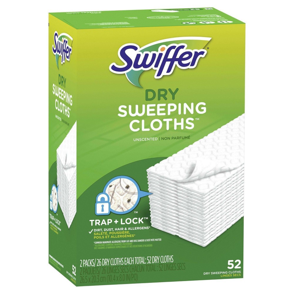 slide 5 of 10, Swiffer Sweeper Dry Sweeping Pad, Multi Surface Refills for Dusters Floor Mop - 52ct, 52 ct