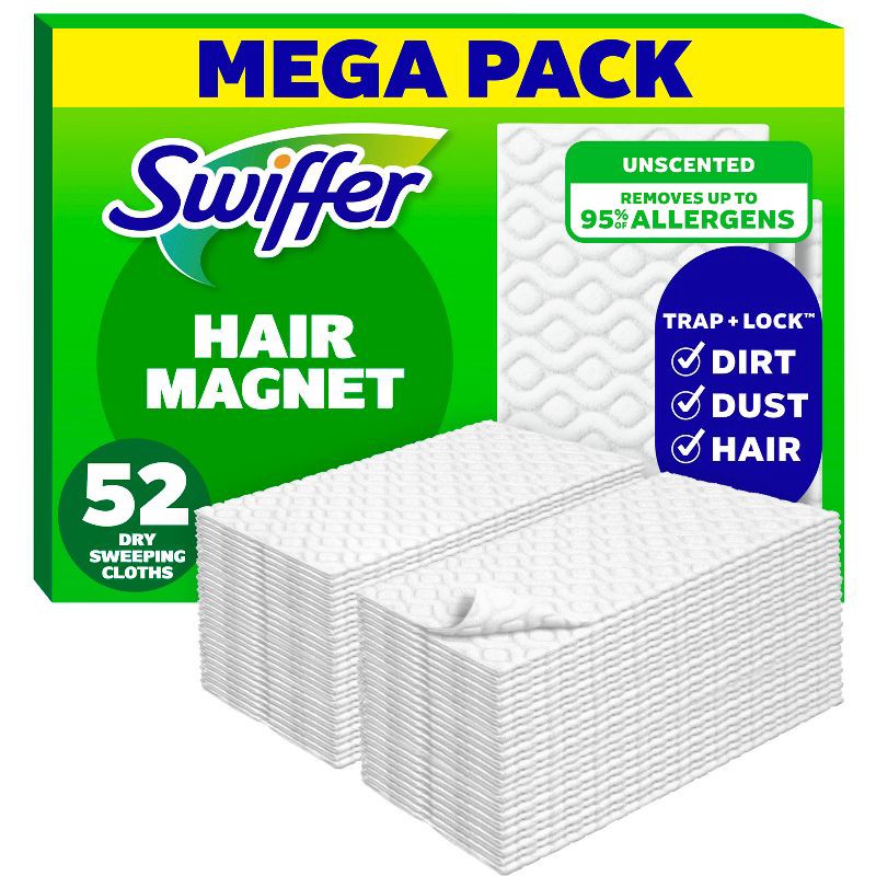 slide 1 of 12, Swiffer Sweep + Mop, Dry Pads Refill, Floor Cleaner, Cleaning Cloths - Unscented - 52ct, 52 ct