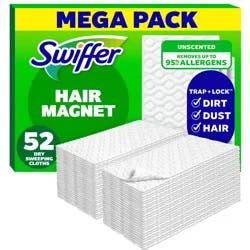 Swiffer Sweep + Mop, Dry Pads Refill, Floor Cleaner, Cleaning Cloths - Unscented - 52ct