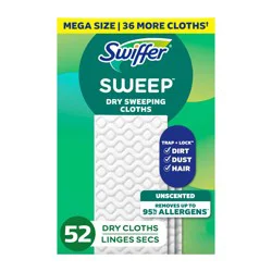Swiffer Sweeper Dry Sweeping Cloths - Unscented - 52ct