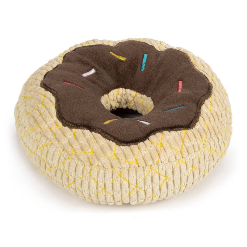 slide 2 of 6, TrustyPup Chocolate Donut Durable Plush Dog Toy, 1 ct