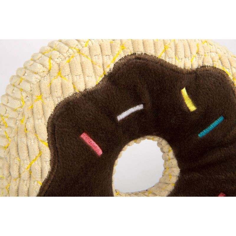 slide 3 of 6, TrustyPup Chocolate Donut Durable Plush Dog Toy, 1 ct