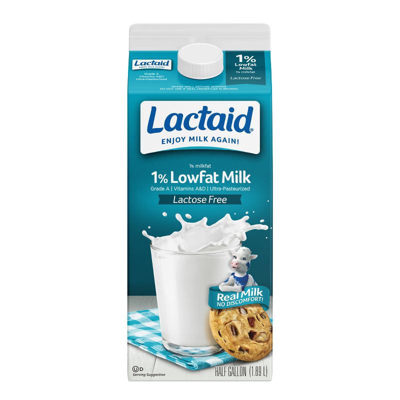 slide 1 of 6, Lactaid Lactose Free 1% Low Fat Milk - 0.5gal, 1/2 gal