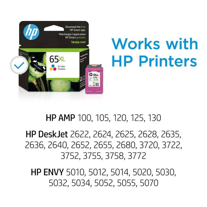 slide 3 of 12, HP Inc. HP 65XL High Yield Original Single Ink Cartridge - Tri-color (HEWN9K03AN), 1 ct