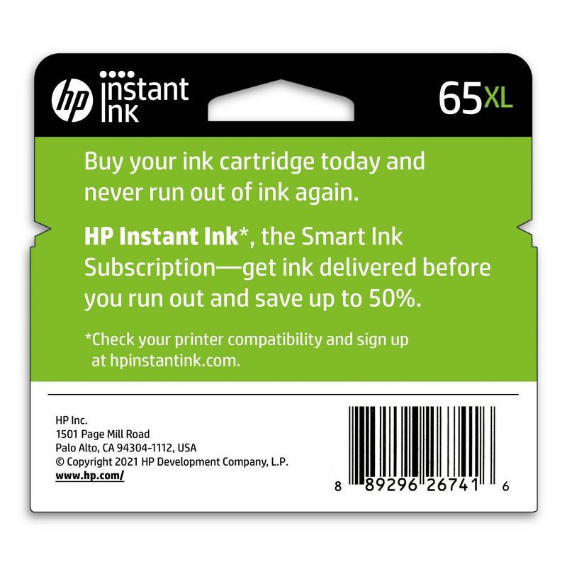 slide 4 of 6, HP Inc. HP 65XL Original Single Ink Cartridge - Black (HEWN9K04AN), 1 ct