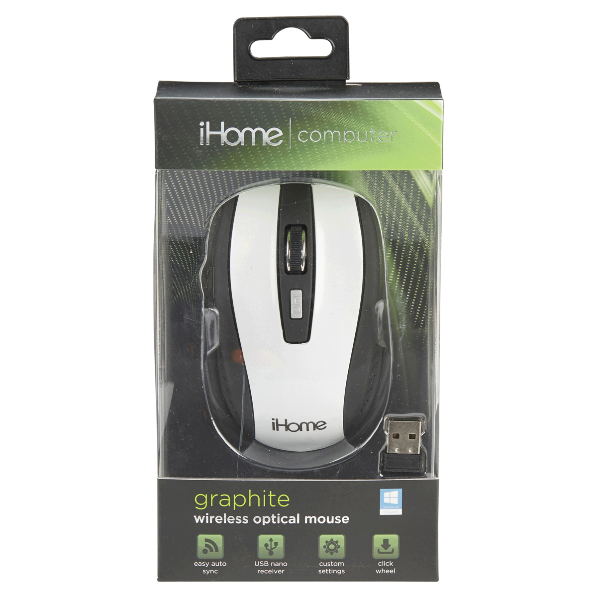 slide 1 of 1, iHome 5 Button Wireless Optical Mouse, 1 ct