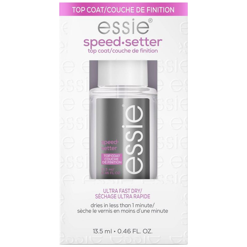 slide 1 of 6, essie SpeedSetter Top Coat - quick-dry - 0.46 fl oz: High Shine, Vegan, Formaldehyde-Free Nail Finish, 0.46 fl oz