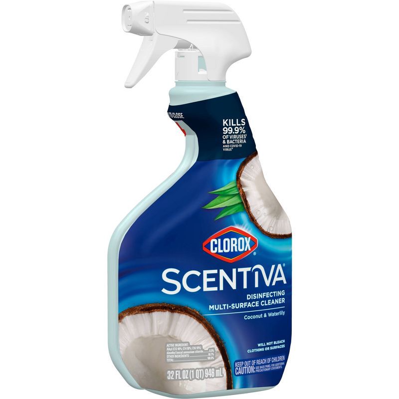 slide 2 of 12, Clorox Scentiva Coconut & Waterlily Multi Surface Cleaner Spray Bottle Bleach Free - 32oz, 32 oz