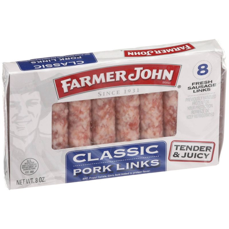 slide 3 of 5, Farmer John Classic Pork Sausage Links - 8oz/8ct, 8 ct; 8 oz