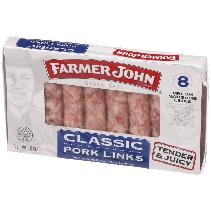 slide 4 of 5, Farmer John Classic Pork Sausage Links - 8oz/8ct, 8 ct; 8 oz