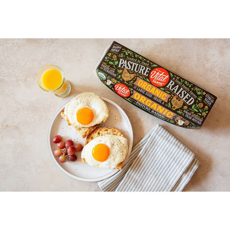slide 2 of 5, Vital Farms Organic Pasture-Raised Grade A Large Eggs - 12ct, 12 ct