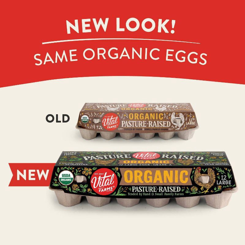 slide 8 of 8, Vital Farms Organic Pasture-Raised Grade A Large Eggs - 12ct, 12 ct