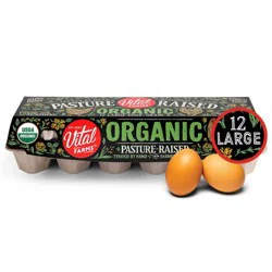 Vital Farms Organic Pasture-Raised Grade A Large Eggs - 12ct