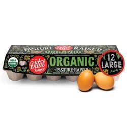 Vital Farms Organic Pasture-Raised Grade A Large Eggs - 12ct