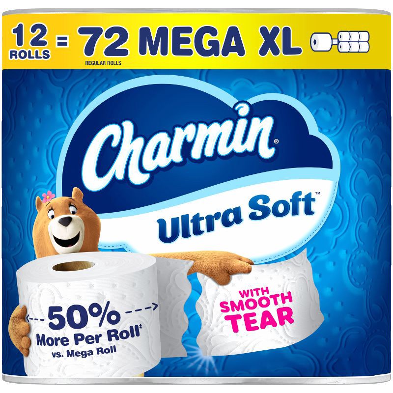 slide 1 of 16, Charmin Ultra Soft Toilet Paper - 12 Mega XL Rolls: 312 Sheets Per Roll, 312 sheets
