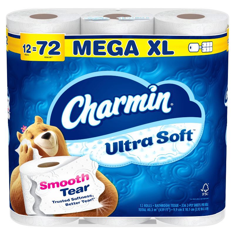 slide 1 of 14, Charmin Ultra Soft Toilet Paper - 12 Mega XL Rolls, 1 ct