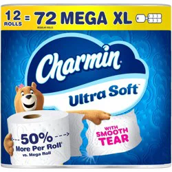Charmin Ultra Soft Toilet Paper - 12 Mega XL Rolls: 312 Sheets Per Roll