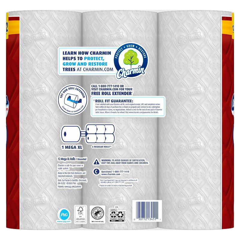 slide 15 of 16, Charmin Ultra Strong Toilet Paper - 12 Mega XL Rolls, 1 ct
