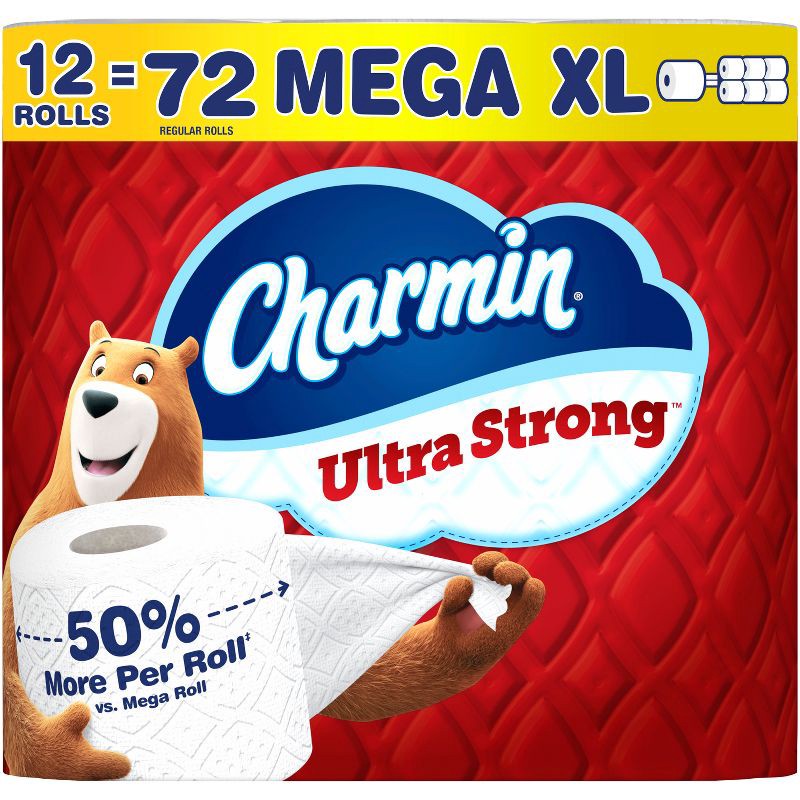 slide 1 of 16, Charmin Ultra Strong Toilet Paper - 12 Mega XL Rolls: 330 Sheets per Roll, 330 sheets
