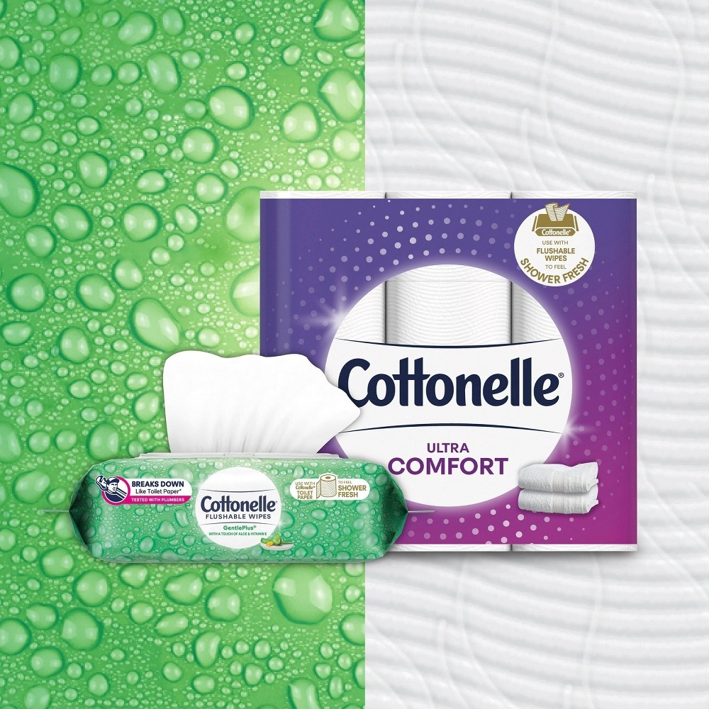 slide 4 of 9, Cottonelle Ultra CleanCare Toilet Paper - 18 Mega Rolls, 5112 ct