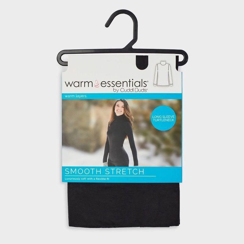 Warm Essentials by Cuddl Duds Women's Smooth Stretch Thermal Turtleneck Top  - Black L 1 ct