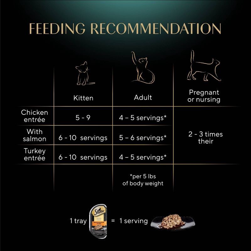 slide 13 of 13, Sheba Perfect Portions Cuts in Salmon, Chicken, Seafood, Turkey and Gravy Flavor Variety Pack Wet Cat Food - 3.96lbs/24ct, 3.96 lb, 24 ct