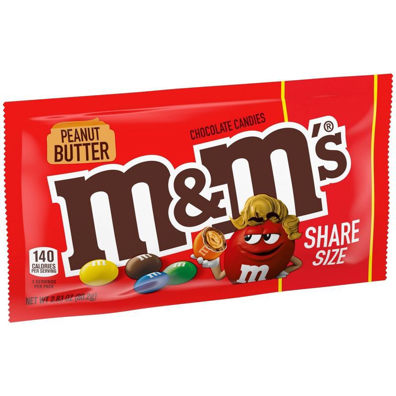 slide 4 of 7, M&M's Peanut Butter Share Size Chocolate Candy - 2.83oz, 2.83 oz