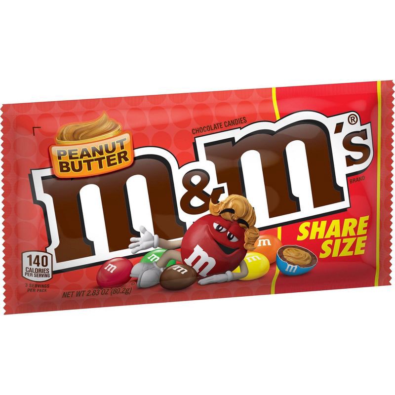 slide 6 of 7, M&M's Peanut Butter Share Size Chocolate Candy - 2.83oz, 2.83 oz