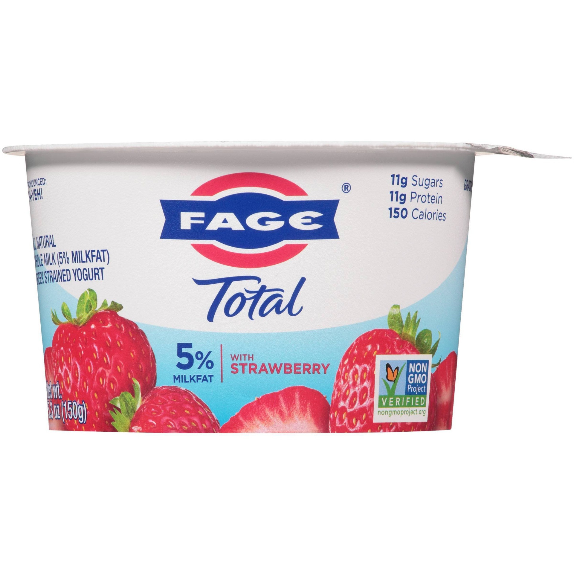 slide 1 of 11, Fage Total Greek Yogurt With Strawberry, 5.3 oz