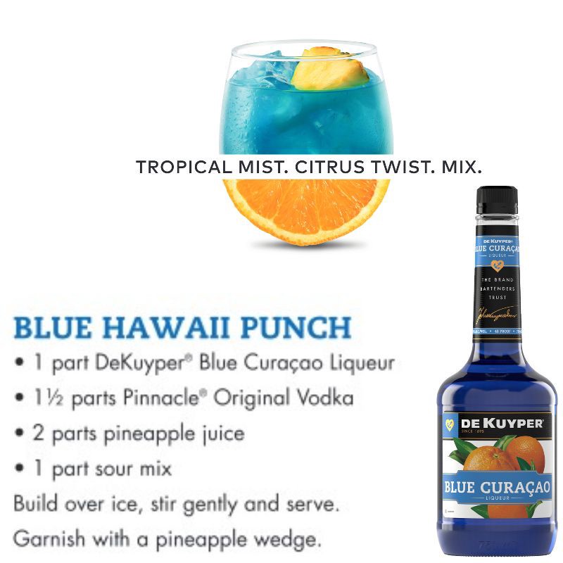 slide 4 of 4, DeKuyper Blue Curacao Liqueur - 750ml Bottle, 750 ml