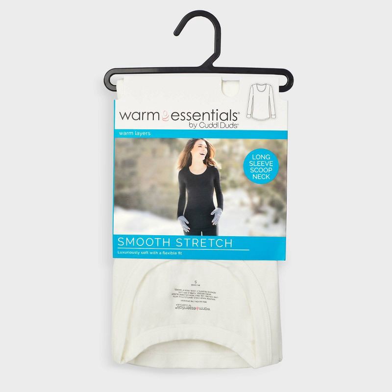 slide 3 of 4, Warm Essentials by Cuddl Duds Women's Smooth Stretch Thermal Scoop Neck Top - Ivory M, 1 ct