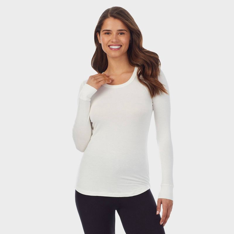 slide 2 of 4, Warm Essentials by Cuddl Duds Women's Smooth Stretch Thermal Scoop Neck Top - Ivory XL, 1 ct