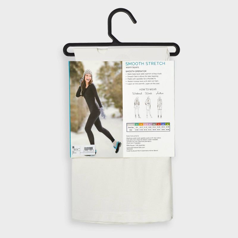 slide 4 of 4, Warm Essentials by Cuddl Duds Women's Smooth Stretch Thermal Scoop Neck Top - Ivory XL, 1 ct