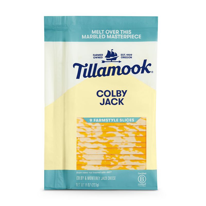 slide 1 of 4, Tillamook Farmstyle Colby Jack Cheese Slices - 8oz/9 slices, 8 oz