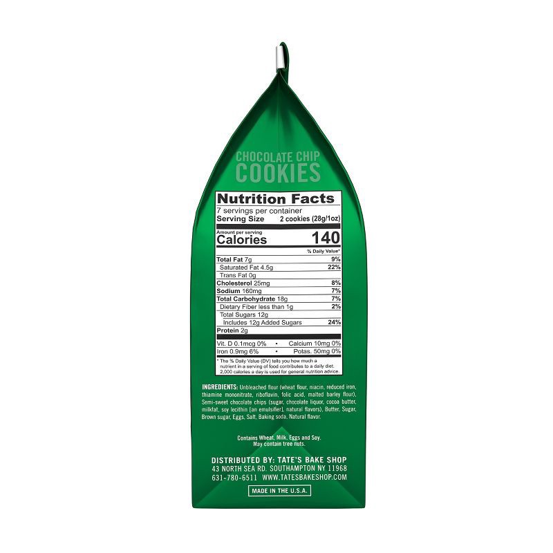 slide 13 of 15, Tate's Bake Shop Chocolate Chip Cookies - 7oz, 7 oz