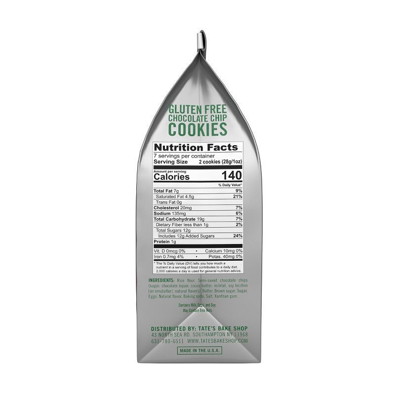 slide 13 of 15, Tate's Bake Shop Gluten Free Chocolate Chip Cookies - 7oz, 7 oz