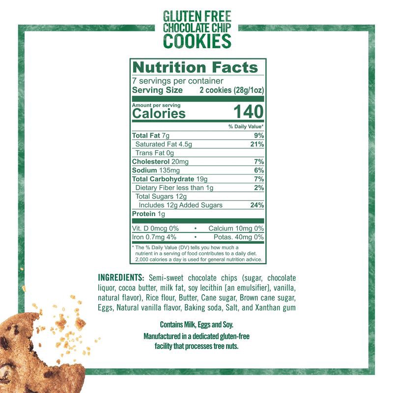 slide 4 of 15, Tate's Bake Shop Gluten Free Chocolate Chip Cookies - 7oz, 7 oz