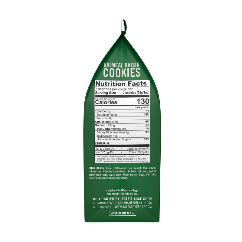 slide 10 of 13, Tate's Bake Shop Oatmeal Raisin Cookies - 7oz, 7 oz