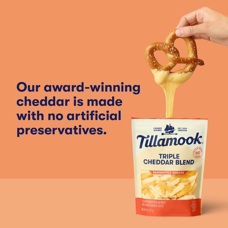 slide 5 of 9, Tillamook Farmstyle Triple Cheddar Shredded Cheese - 8oz, 8 oz