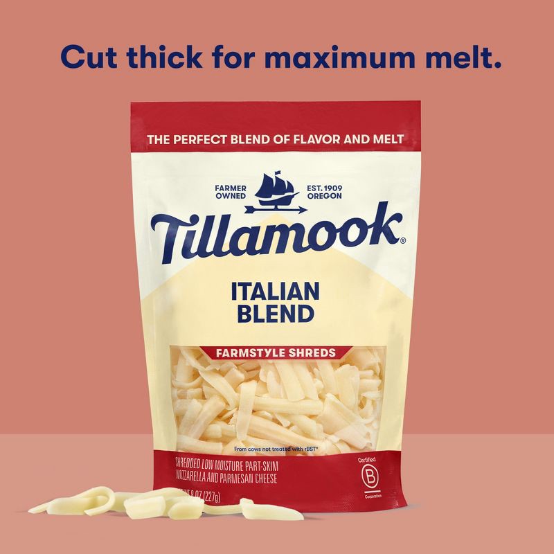 slide 5 of 9, Tillamook Farmstyle Italian Blend Shredded Cheese - 8oz, 8 oz