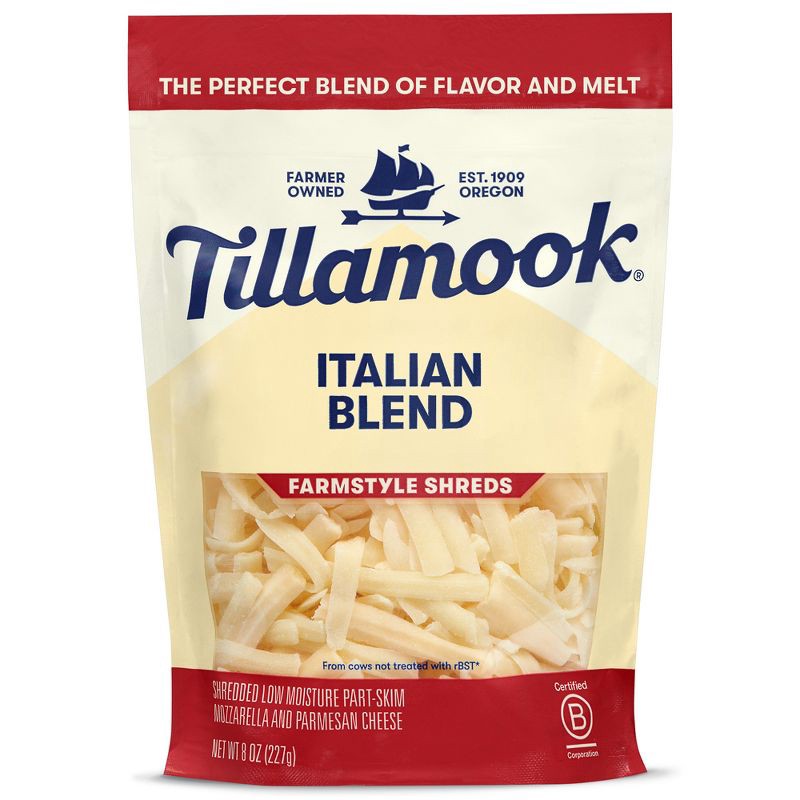 slide 1 of 9, Tillamook Farmstyle Italian Blend Shredded Cheese - 8oz, 8 oz