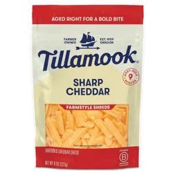 Tillamook Farmstyle Sharp Cheddar Shredded Cheese - 8oz