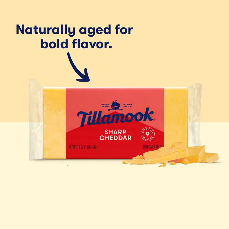 slide 3 of 9, Tillamook Sharp Cheddar Cheese Block - 16oz, 16 oz