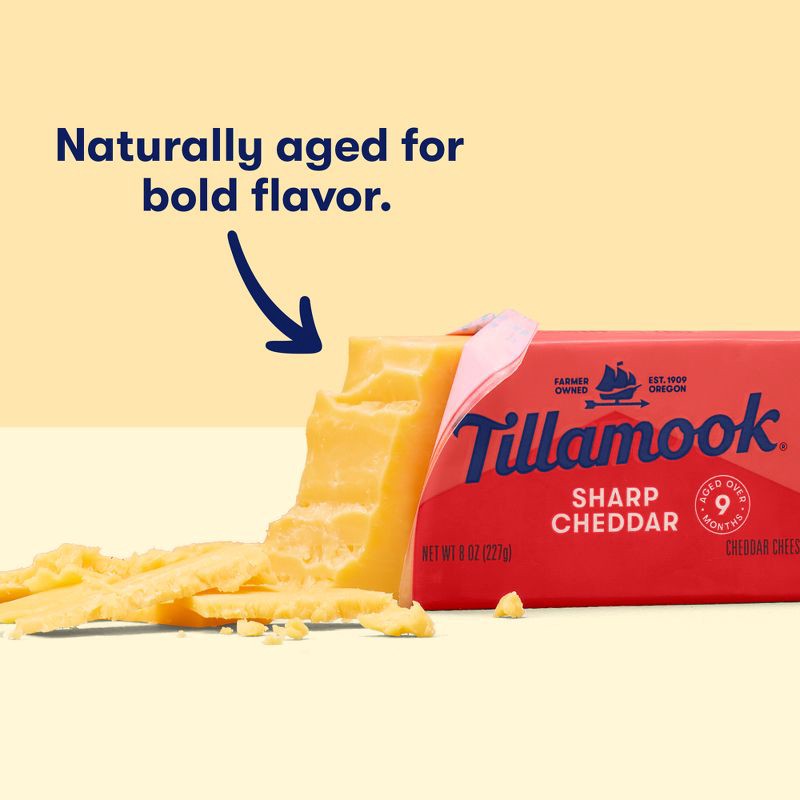 slide 9 of 9, Tillamook Sharp Cheddar Cheese Block - 8oz, 8 oz
