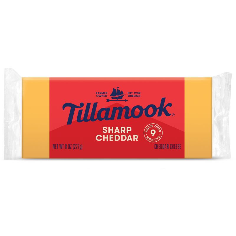 slide 1 of 9, Tillamook Sharp Cheddar Cheese Block - 8oz, 8 oz