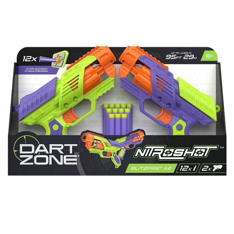 slide 4 of 7, Dart Zone Covert Ops Dart Zone Nitroshot Blitzfire 2pk Dart Blasters, 2 ct